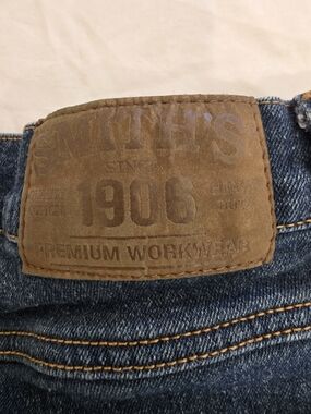 SMITH Men Blue Denim Jeans - Premium Workwear Spandex Relaxed Fit W38 L34